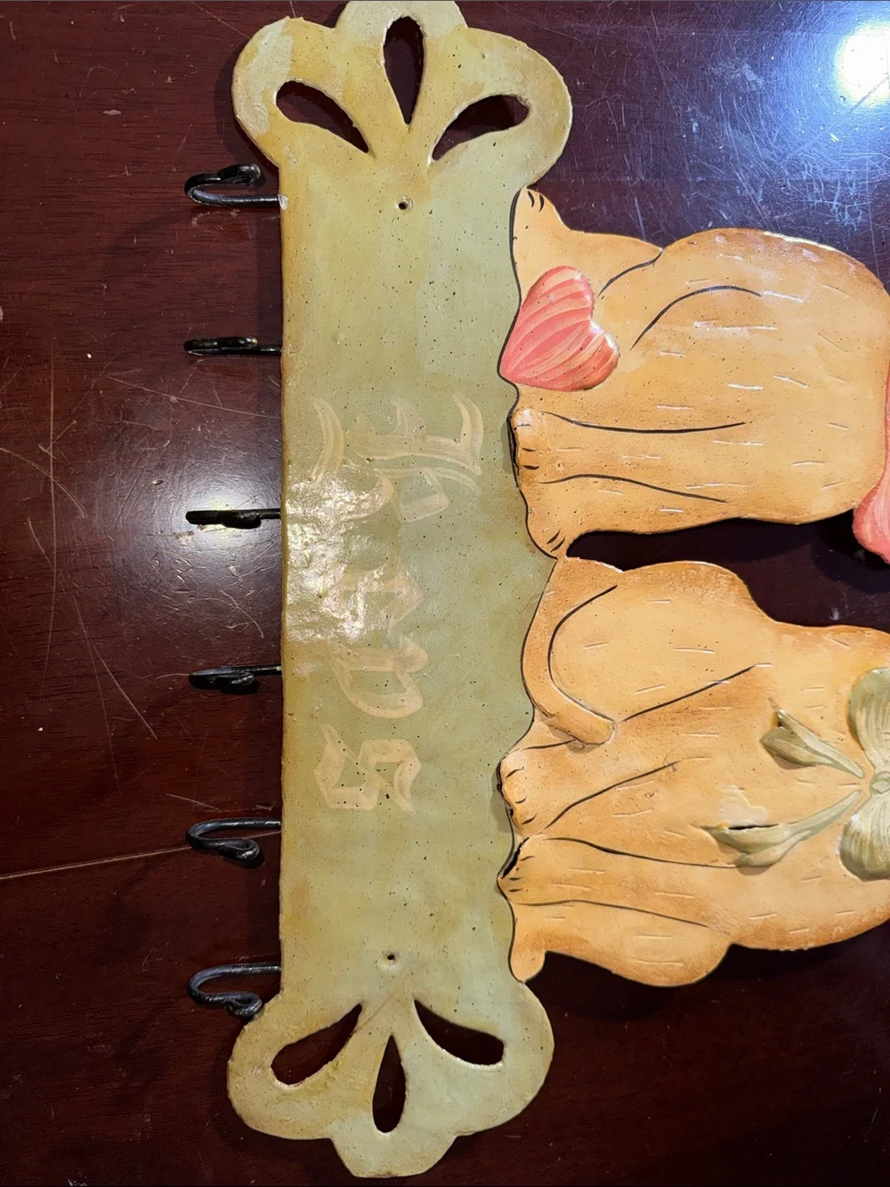 Vintage adorable metal Cats key holder Wall Decor for keys or leashes